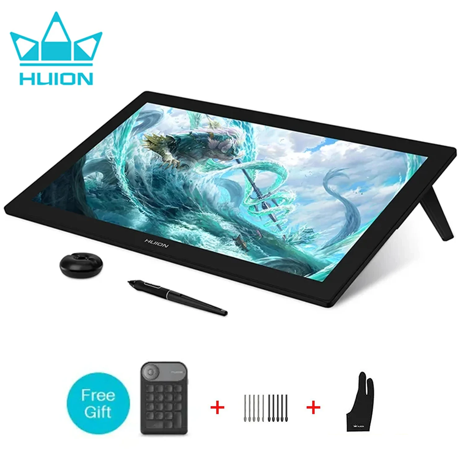 Huion Kamvas Pro 24 4K 그래픽 태블릿 화면 140% sRGB 풀 라미네이트 전문 드로잉 모니터