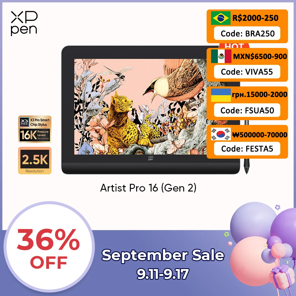 XPPen Artist Pro 16 2세대 그래픽 태블릿 모니터